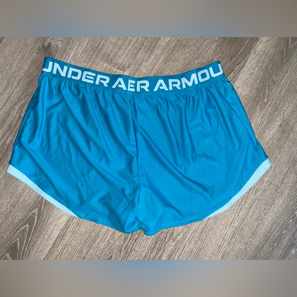 NWT Under Armour 3X Plus Size Loose Fit Shorts Teal Blue - Picture 3 of 6